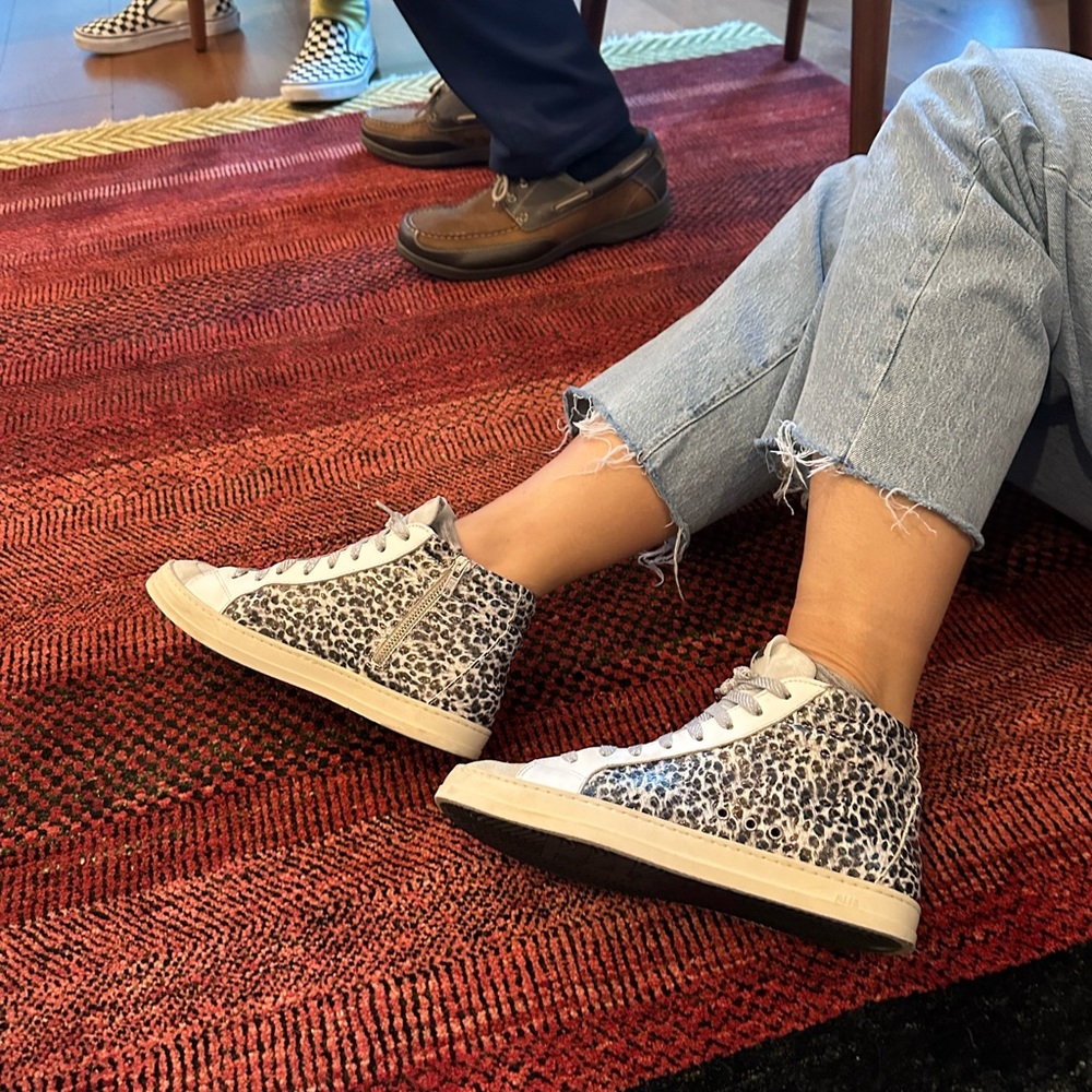 P448 Leopard Print High-Top Sneakers - Picture 2 of 9